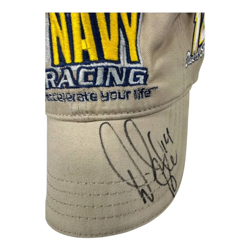 David Stremme Navy Racing #14 Signed‎ Hat Otto Cap NASCAR Auto